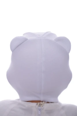 Шапка для дівчинки подвійний трикотаж з білим бантиком