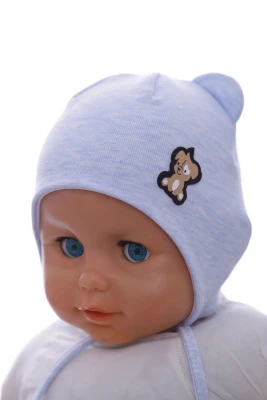 Шапка для хлопчика подвійний трикотаж із Собачкою блакитною