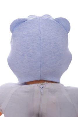 Шапка для хлопчика подвійний трикотаж із Собачкою блакитною