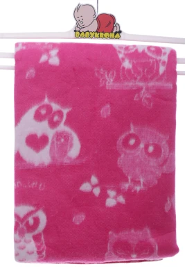 Ковдра байка для дівчинки із Совушкою 100*140 см рожевий