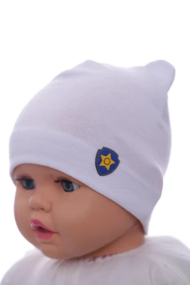 Шапка трикотажна для хлопчика зі Зіркою білий