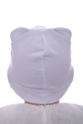 Шапка трикотажна для хлопчика зі Зіркою білий