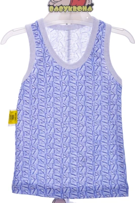 Труси з майкою для хлопчика бавовняний у блакитний ромб.