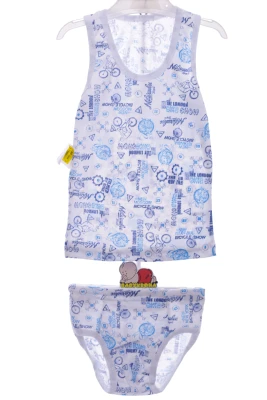 Труси з майкою для хлопчика бавовняні Спорт білий