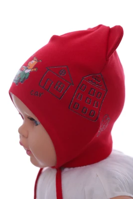 Шапка для хлопчика подвійний трикотаж Gav червона