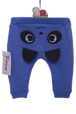 Штанці для хлопчика бавовняні з Пандочкою сині
