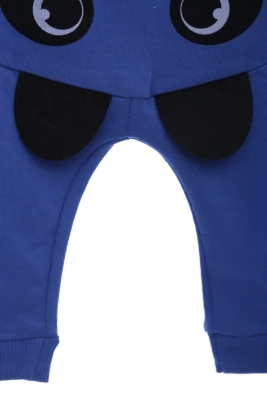 Штанці для хлопчика бавовняні з Пандочкою сині