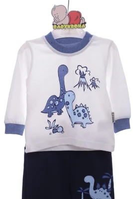 Костюм трійка з жилеткою для хлопчика Діно блакитний