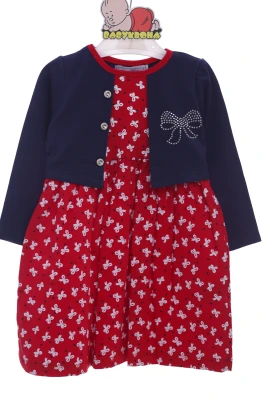 Сукня з довгим рукавом у бантик трикотажне червоне