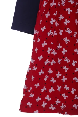 Сукня з довгим рукавом у бантик трикотажне червоне