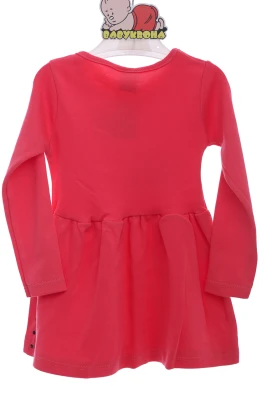 Сукня з довгим рукавом у горошок трикотажне рожеве