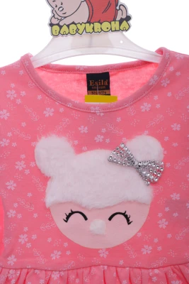 Сукня з довгим рукавом з дівчинкою рожеве трикотажне