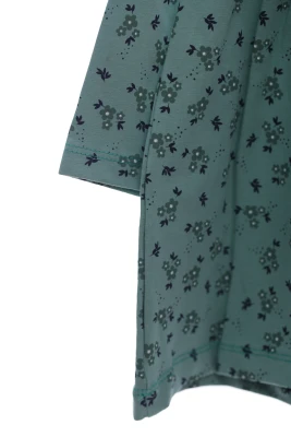 Сукня з довгим рукавом у квіточку трикотажна оливкова