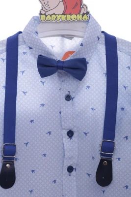 Костюм сорочка з брюками для хлопчика Лего трикотажний блакитний