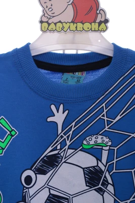 Спортивний костюм для хлопчика із м'ячем трикотажний синій
