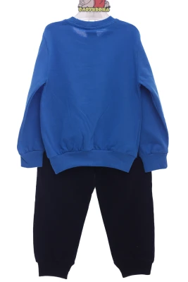 Спортивний костюм для хлопчика із м'ячем трикотажний синій