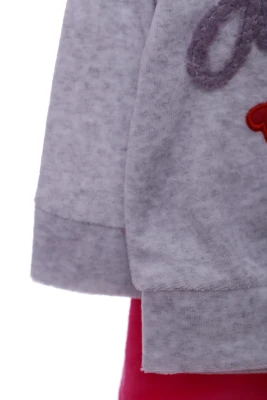 Костюм велюровий для дівчинки Посмішка сірий