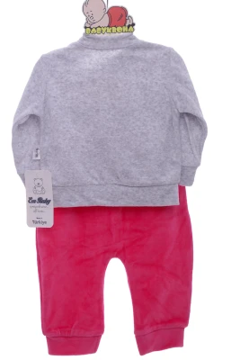 Костюм велюровий для дівчинки Посмішка сірий