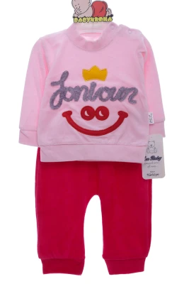 Костюм для дівчинки велюровий Посмішка рожева