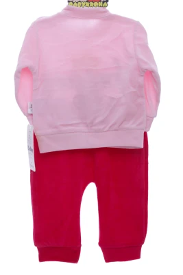 Костюм для дівчинки велюровий Посмішка рожева