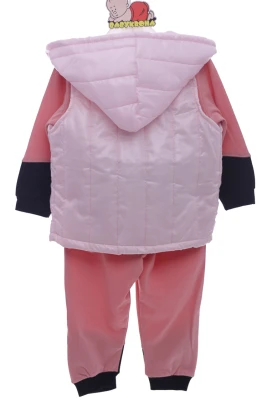 Спортивний костюм з жилеткою для дівчинки Королева рожевий