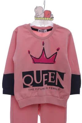 Спортивний костюм з жилеткою для дівчинки Королева рожевий