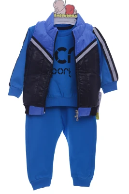 Спортивний костюм із жилеткою для хлопчика синій