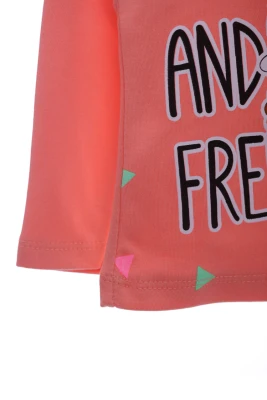 Гольф на флісі для дівчинки з Тигрулею персиковий Kipir Kids