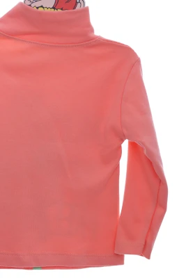 Гольф на флісі для дівчинки з Тигрулею персиковий Kipir Kids