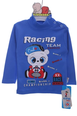 Гольф на флісі для хлопчика з Пандою синій Kipir Kids