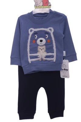 Костюм трикотажний для хлопчика з Мішуткою синій Esa Baby