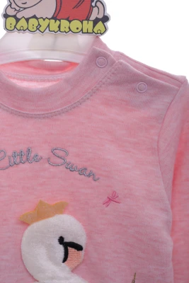 Костюм трикотажний для дівчинки з Лебедем рожевий Esa Baby