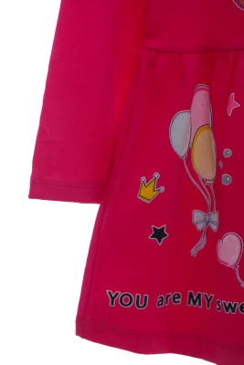 Сукня з довгим рукавом трикотажне з Єдиноріжкою коралове