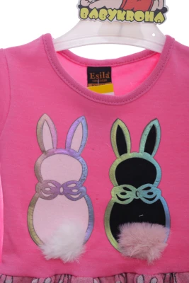 Сукня з довгим рукавом Зайченя трикотажне рожеве