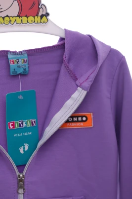 Кофта для дівчинки бавовняна однотонна бузкова Cit Cit Kids