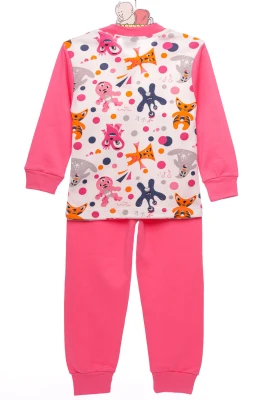 Піжама для дівчинки з довгим рукавом інтерлок Морська рожева