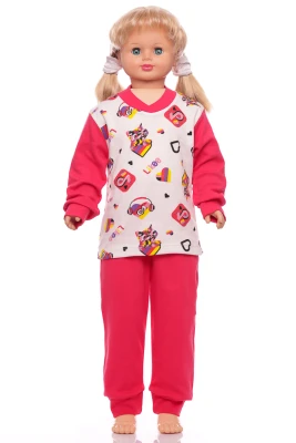 Піжама для дівчинки з довгим рукавом інтерлок Likee рожева