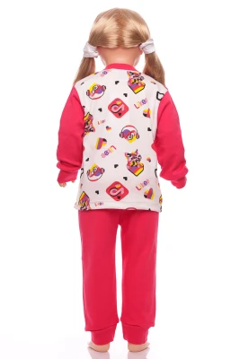 Піжама для дівчинки з довгим рукавом інтерлок Likee рожева