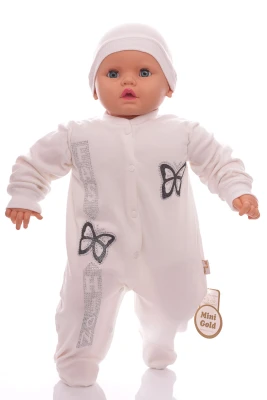 Людочка з шапочкою для дівчинки інтерлок Fashion молочний
