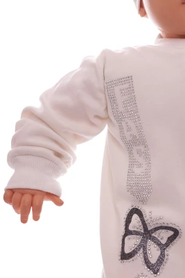 Людочка з шапочкою для дівчинки інтерлок Fashion молочний