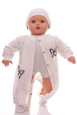Людочка з шапочкою для дівчинки інтерлок Fashion молочний