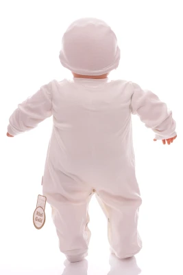 Людочка з шапочкою для дівчинки інтерлок Fashion молочний