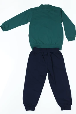 Костюм з довгим рукавом для хлопчика на змійці інтерлок "8" зелений
