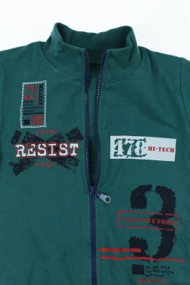 Костюм з довгим рукавом для хлопчика на змійці інтерлок "8" зелений