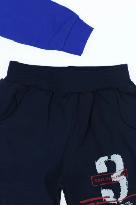 Костюм спортивний для хлопчика на змійці трикотажний "8" синій