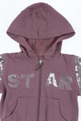 Костюм із довгим рукавом для дівчинки інтерлок Star пудровий