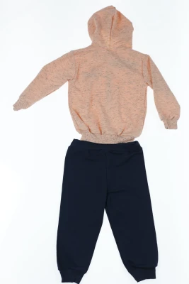 Костюм спортивний для дівчинки на змійці трикотажний з метеликом персиковий