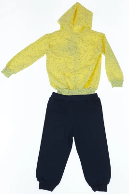 Костюм спортивний для дівчинки на змійці трикотажний з метеликом жовтий