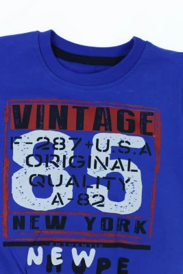 Костюм спортивний для хлопчика трикотажний Vintage синій