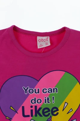 Туніка з лосинами для дівчинки трикотажні Likee рожеві